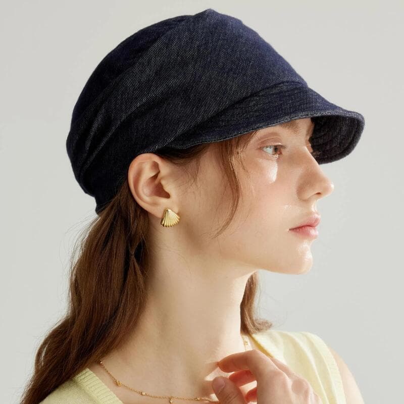 Novo Boné de Algodão Denim Estilo Equestre Vintage Cowboy Newsboy para Primavera Verão, Boné de Beisebol Respirável com