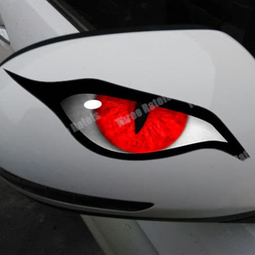 Adesivo 3D Olho de Gato para Carro, Adesivo para Retrovisor, Design Criativo, Adesivo Camuflado Anti-Risco