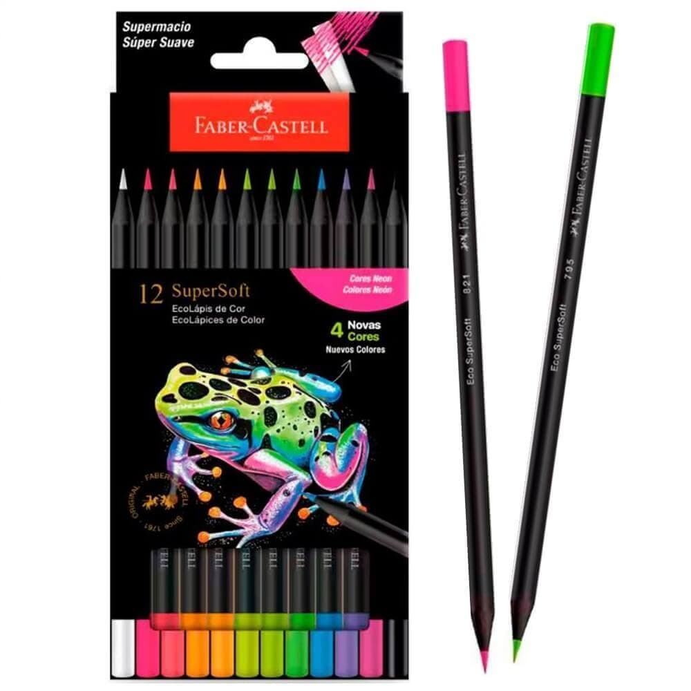 Ecolapis de Cor Supersoft com 12 Cores Neon (Ref. 210744) Faber-Castell
