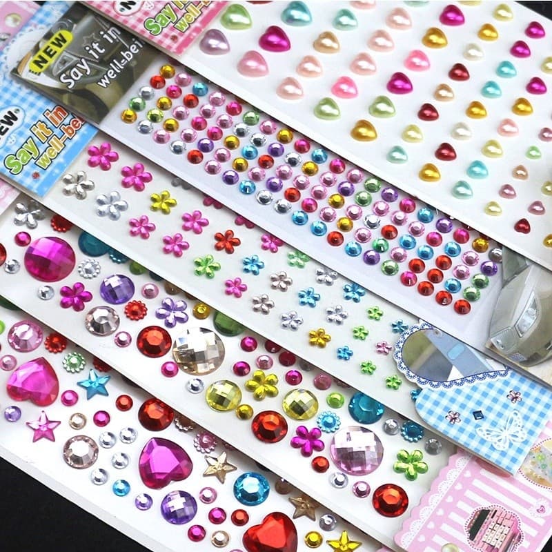 Kit 3 Adesivos De Acrílico Diamante Decoração DIY