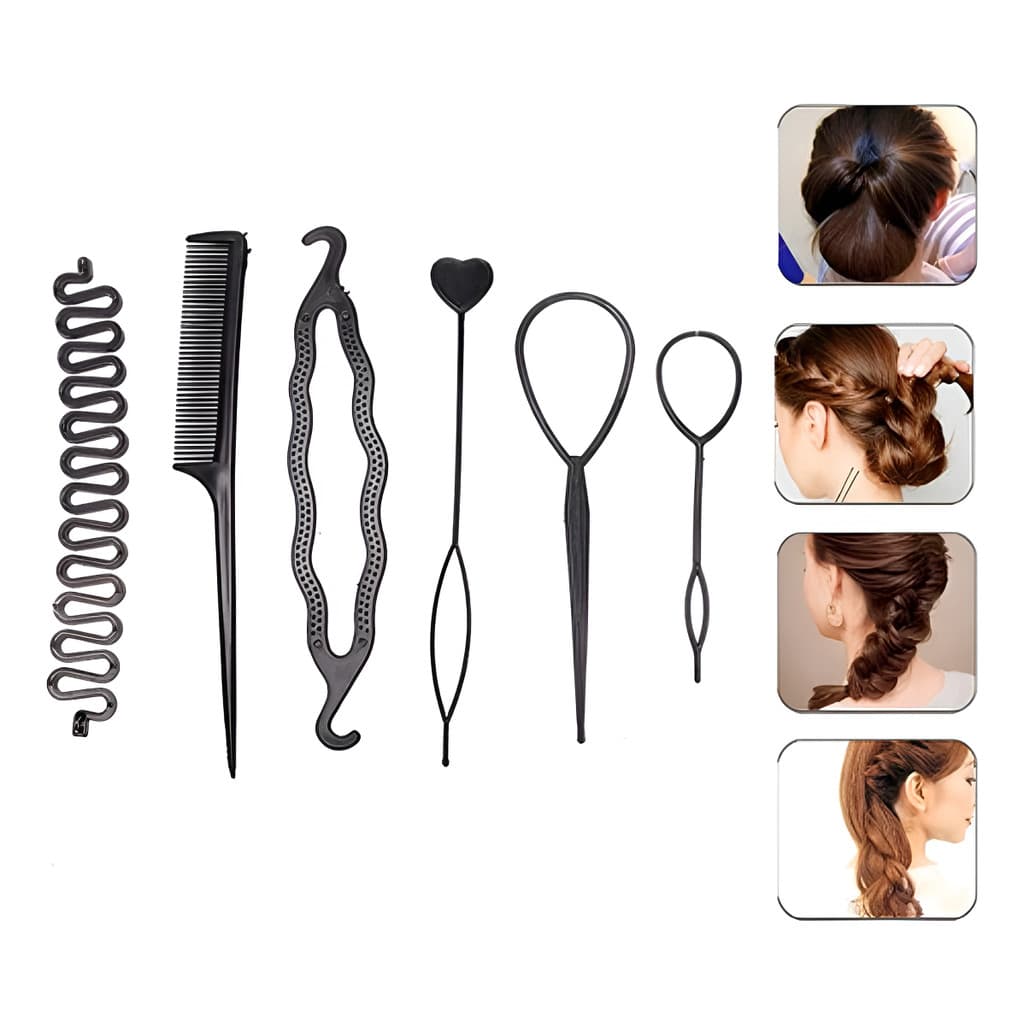 Kit Acessórios de Cabelo para Coque Trança Agulha Penteado Profissional