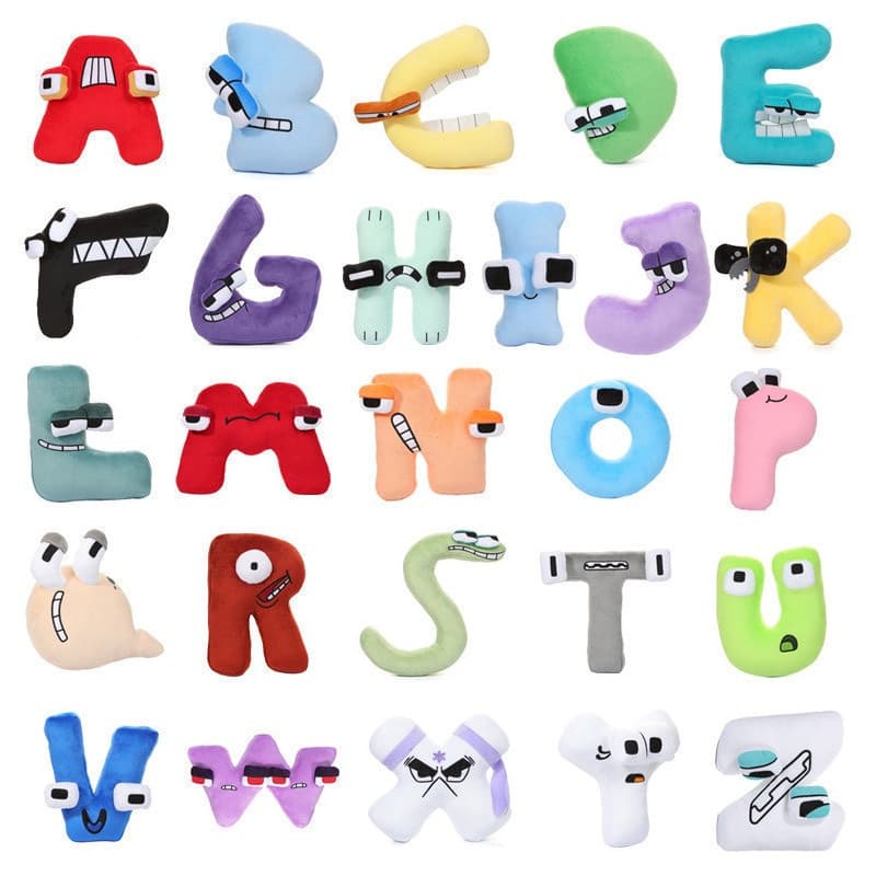 Alfabeto Lore-Plushies Plushie Toys-ABCDEFGHIJKLMNOPQRSTUVWXYZ-26 Letras Do-Brinquedos De Pelúcia Para Animais Recheados