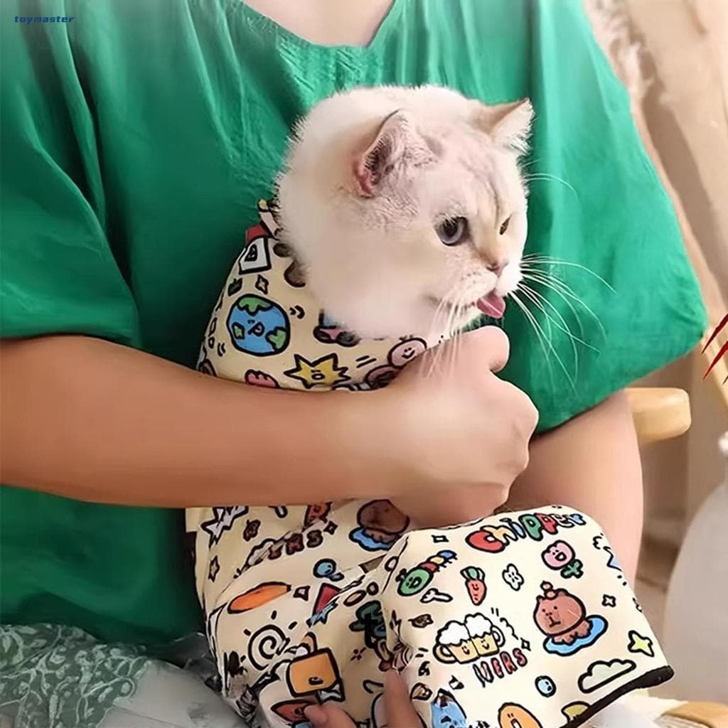 Saco De Contenção Para Gatos Com Ajustável , Mágico , Autoadesivo , Anti-Arranhões , Envoltório Seguro Aparar Unhas De G