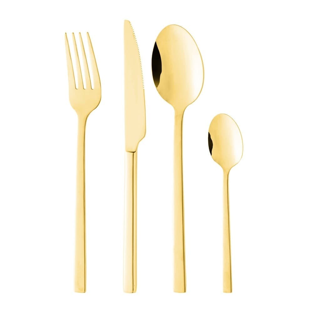 Faqueiro de Aço Inox Firenze Dourado 24 Peças Wolff