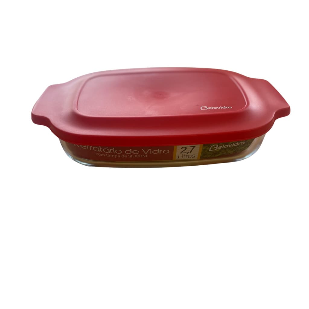 Refratário de Vidro Belovidro Retangular 2,7L Tampa Silicone
