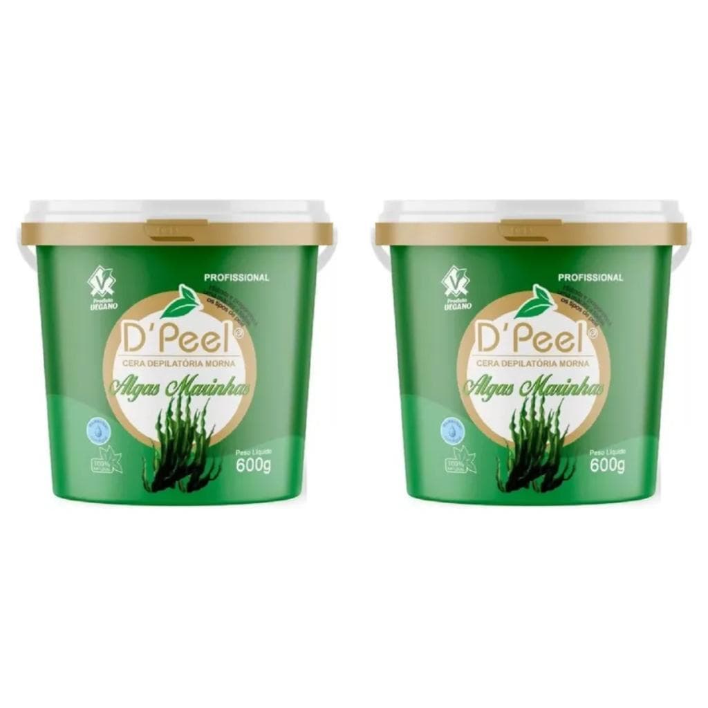 Kit 2 D´Peel - Cera Depilatória Morna 600g - Algas Marinhas  - Reds
