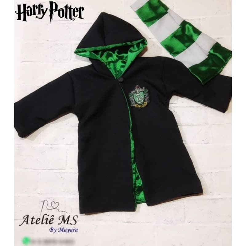 Manto Harry Potter Infantil | Sonserina e Grifinória | Com ou Sem Bordado + CachecolSonserina