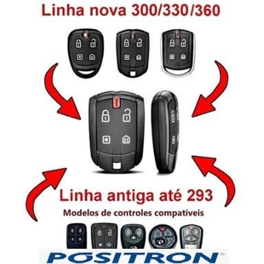 Controle Remoto Alarme Positron Universal Pxn52 Flex 290/ 293/300/330/360
