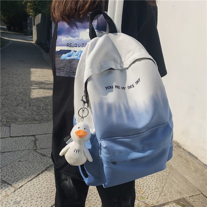 Mochila feminina versão coreana Harajuku ulzzang high school júnior estudante do ensino médio mochila gradiente único in