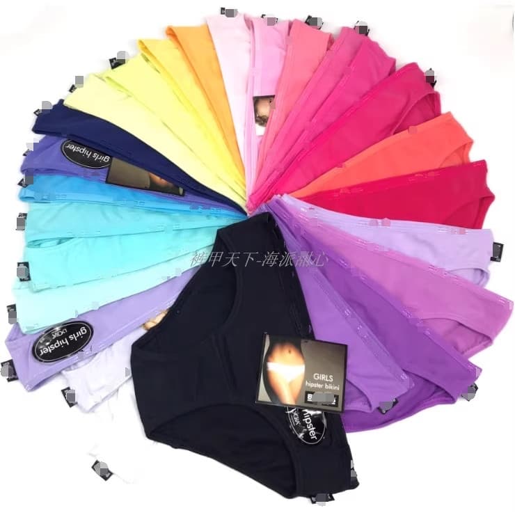 Oferta especial Austrália estilo BIQUINI algodão cor sólida doce dopamina cor crianças meninas grandes crianças cuecas f