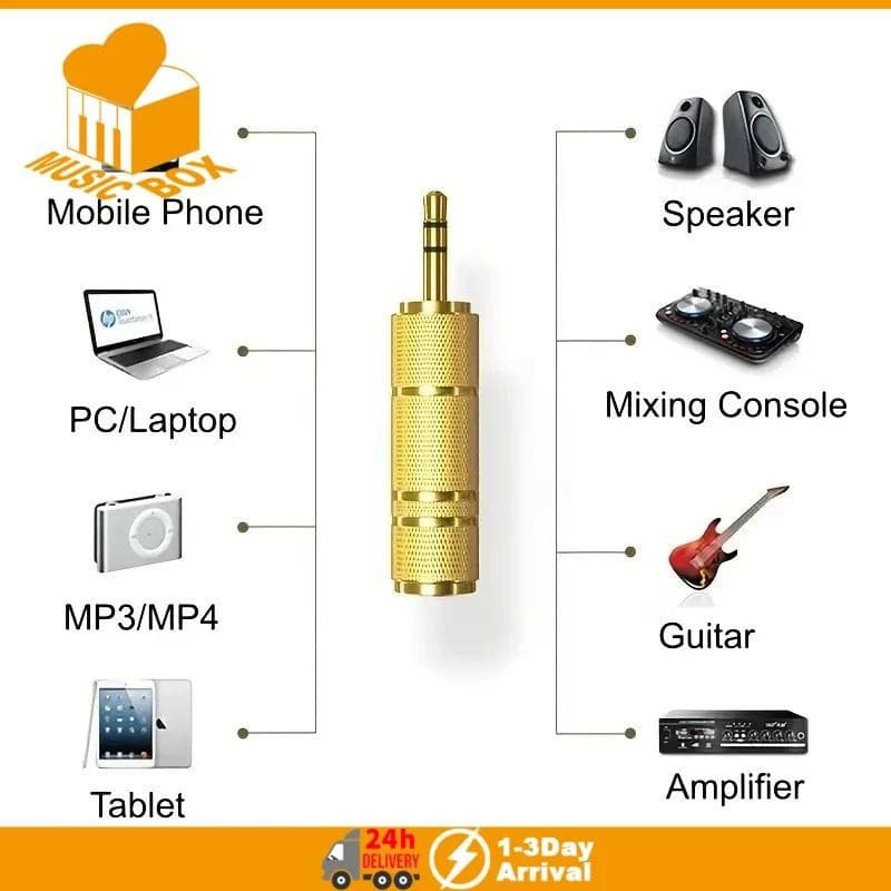 3.5 Macho Para 6.5 Fêmea Adaptador De Fone De Ouvido Jack Conversor Plugue De Áudio Fácil Instalação 3.5 Revolução6.5plu