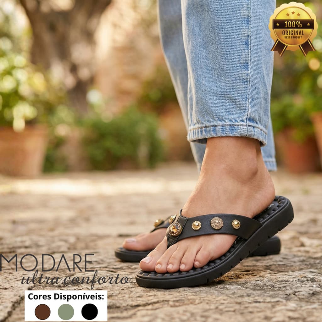 Chinelo Modare Feminino Ultraconforto Massageador Anatômico Leve Antiderrapante