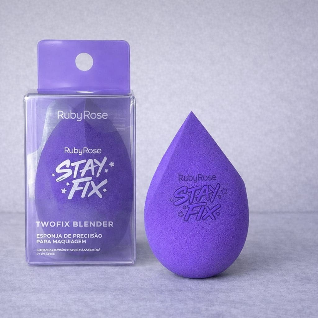 Esponja Stay Fix Twofix Blender Ruby Rose De Maquiagem Chafranda Para Base Corretivo Blush