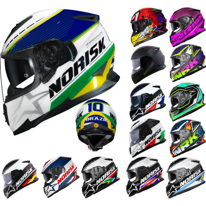 Capacete Moto Norisk Ff302 Com Oculos Interno Diversos Graficos Para Facilitar Sua Escolha