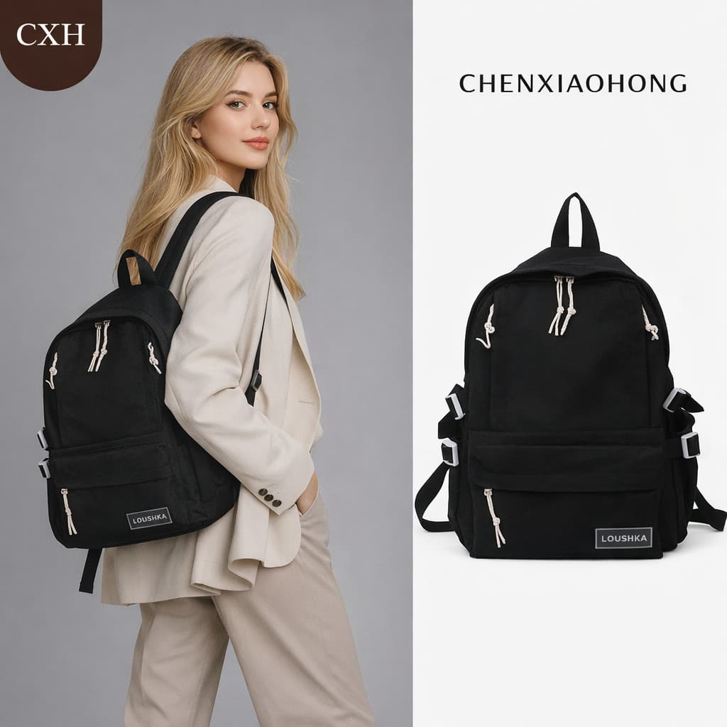 CHENXIAOHONG Mochila de nylon feminina, mochila escolar impermeável, cor macaron vintage, mochila de grande capacidade.