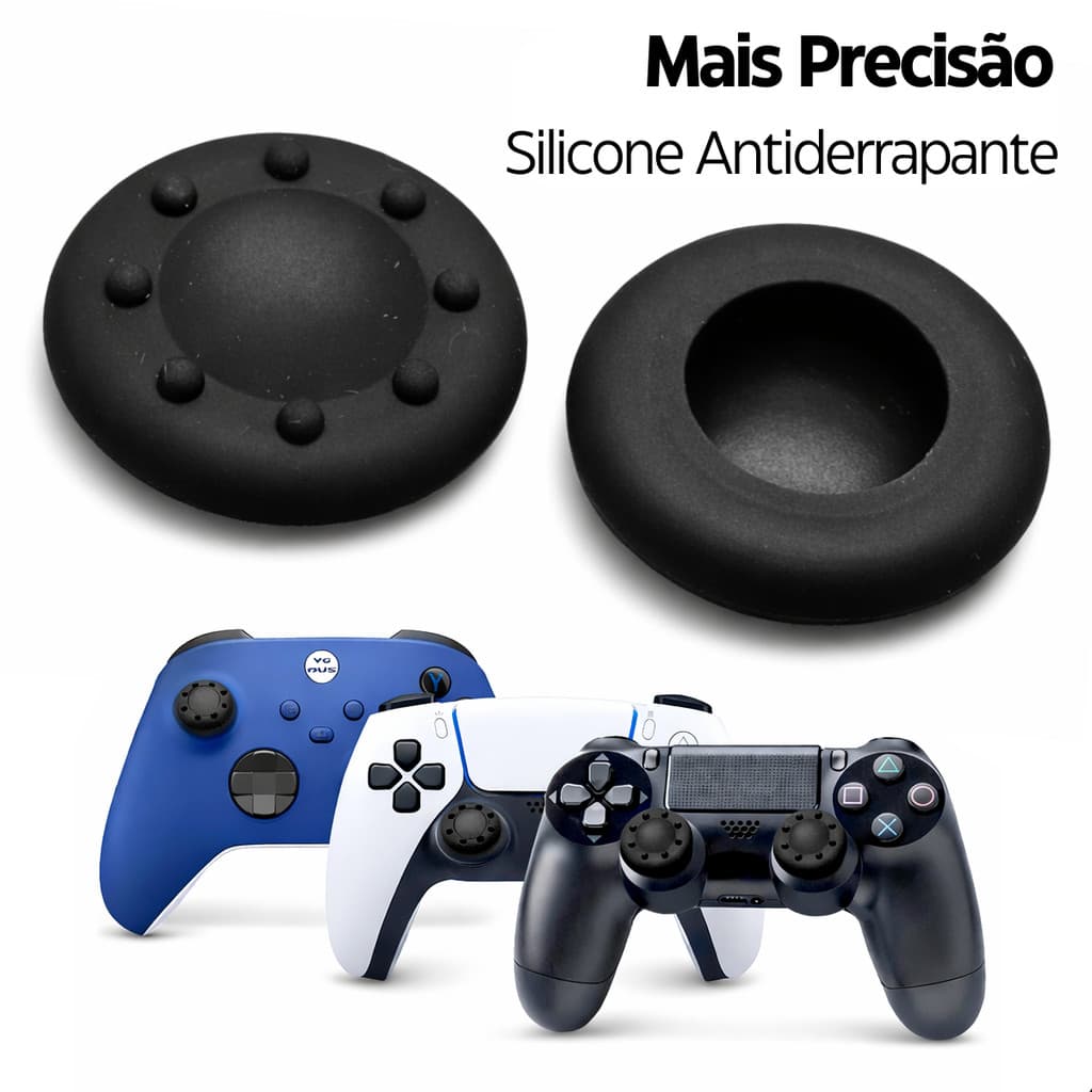 Grip Analógico Controle para Xbox 360 PS3 PS4 PS5 Wii Switch Pro Botão Silicone Borracha