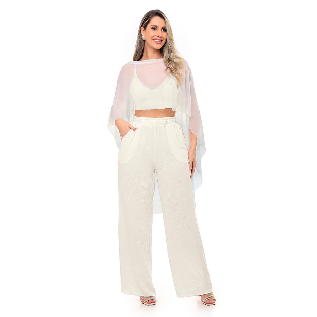 Poncho Fluido em Tule – Moda Feminina