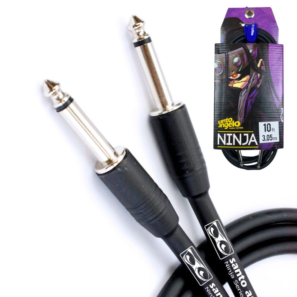 Cabo Instrumento musical Santo Angelo Ninja P10 10ft 3,05m Violão Guitarra Contra baixo Teclado Blindado