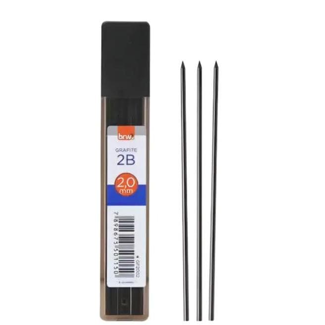 Kit 4 Tubos de Grafite 2B 2.0mm com 6 Unidades BRW