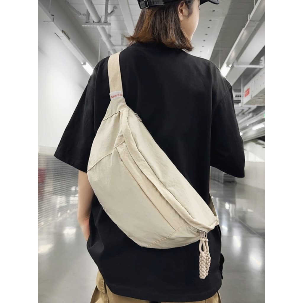 Street Wear ciclismo mensageiro saco de peito masculino grande capacidade japonês simples bolsa de ombro mochila feminin