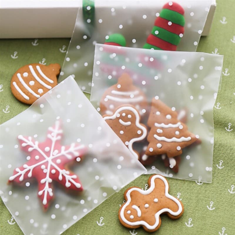 2026 Novo 100 Pçs Plástico Transparente Embalagem Saco De Celofane Bolinhas Doces Biscoito Presente DIY Auto Adesivo Bol