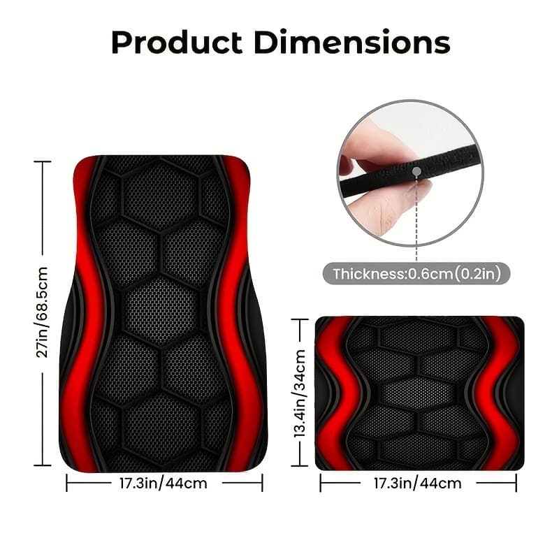 Pés de carro, conjunto de 4 peças, Material é grade Hexagonal preta combinando curva vermelha preta, usando Design de es