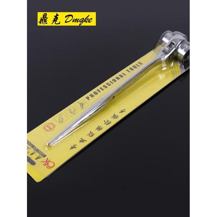 Chave de catraca de cauda pontiaguda, tubo de soquete rápido, chave de prateleira de catraca de duas cabeças, semiautomá