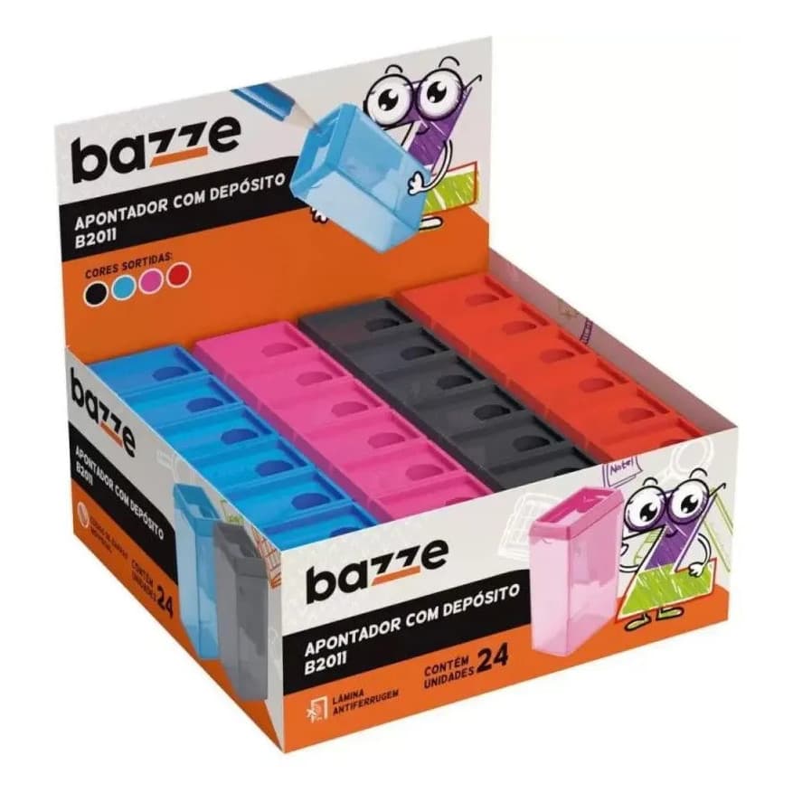 Apontador Com Deposito Bazze - Ref. B2011 - Caixa Com 24 Uni