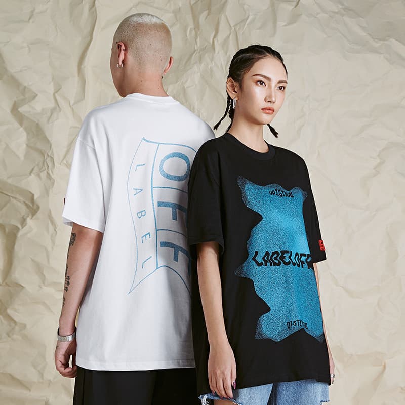 #OVDY 230G algodão penteado Original nacional na moda camiseta de manga curta High Street na moda marca solta em torno d