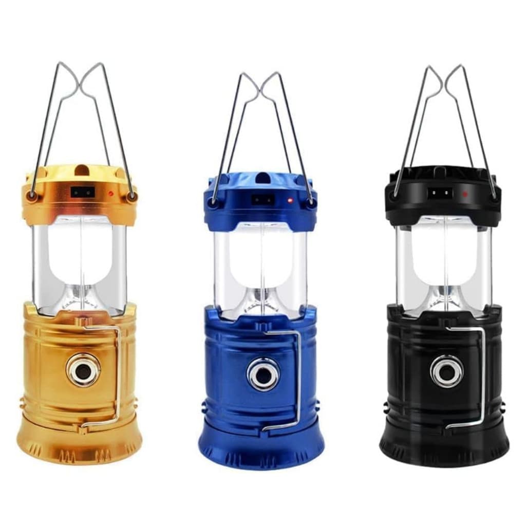 Lanterna Led recarregável Lampião Retro Solar Portátil USB Acampamento Camping