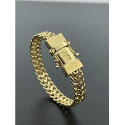 Pulseira Masculina Grumet Duplo 9mm Banhada A Ouro Dourado