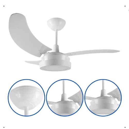 Ventilador De Teto Tron Búzios Max Led Branco 130W-220V
