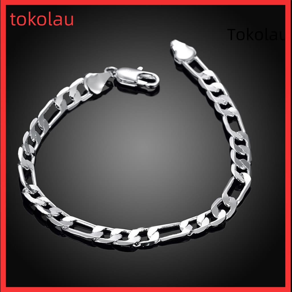 [Tokalau] Pulseira Unissex De Aço Inoxidável Com Corrente Oca , Cor Sólida , Construção Resistente , Brilho , Punk , Hip