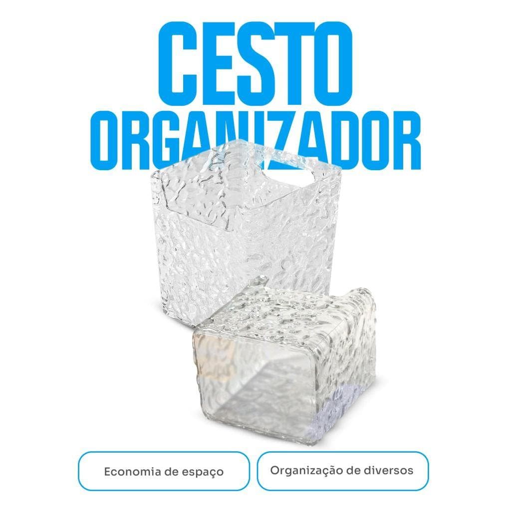 Cesto Multiuso Acrílico Texturizado