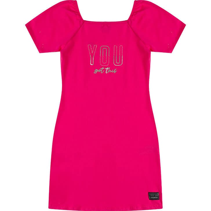 Vestido Menina Kyly -  Lettering YOU Pink
