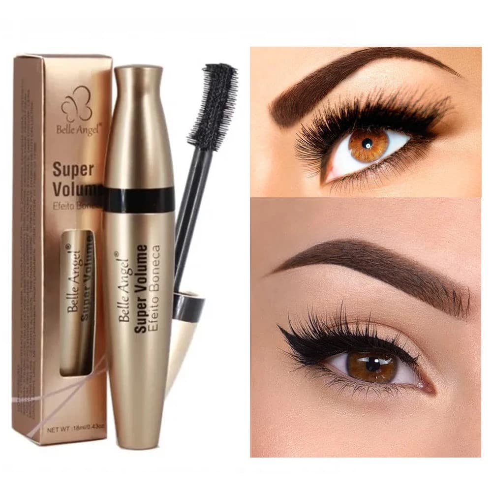 Máscara de Cílios Belle Angel B039 Preto – Super Volume/ Efeito Boneca/ Rímel Alongador e Definidor / Mais Vendido - WJ