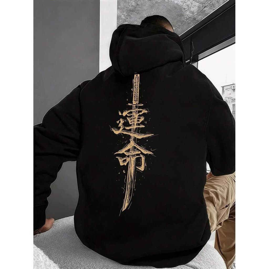 Moletom Canguru Masculino Confortável Casual Estampado '''' Caracteres Chineses