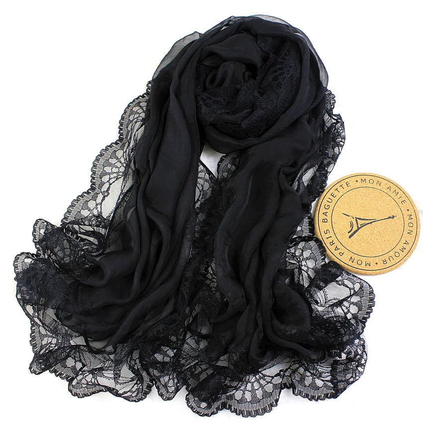 All-Match feminino versão coreana outono inverno rendas cachecol floresta literária fresco coreano xale Chiffon cor sóli