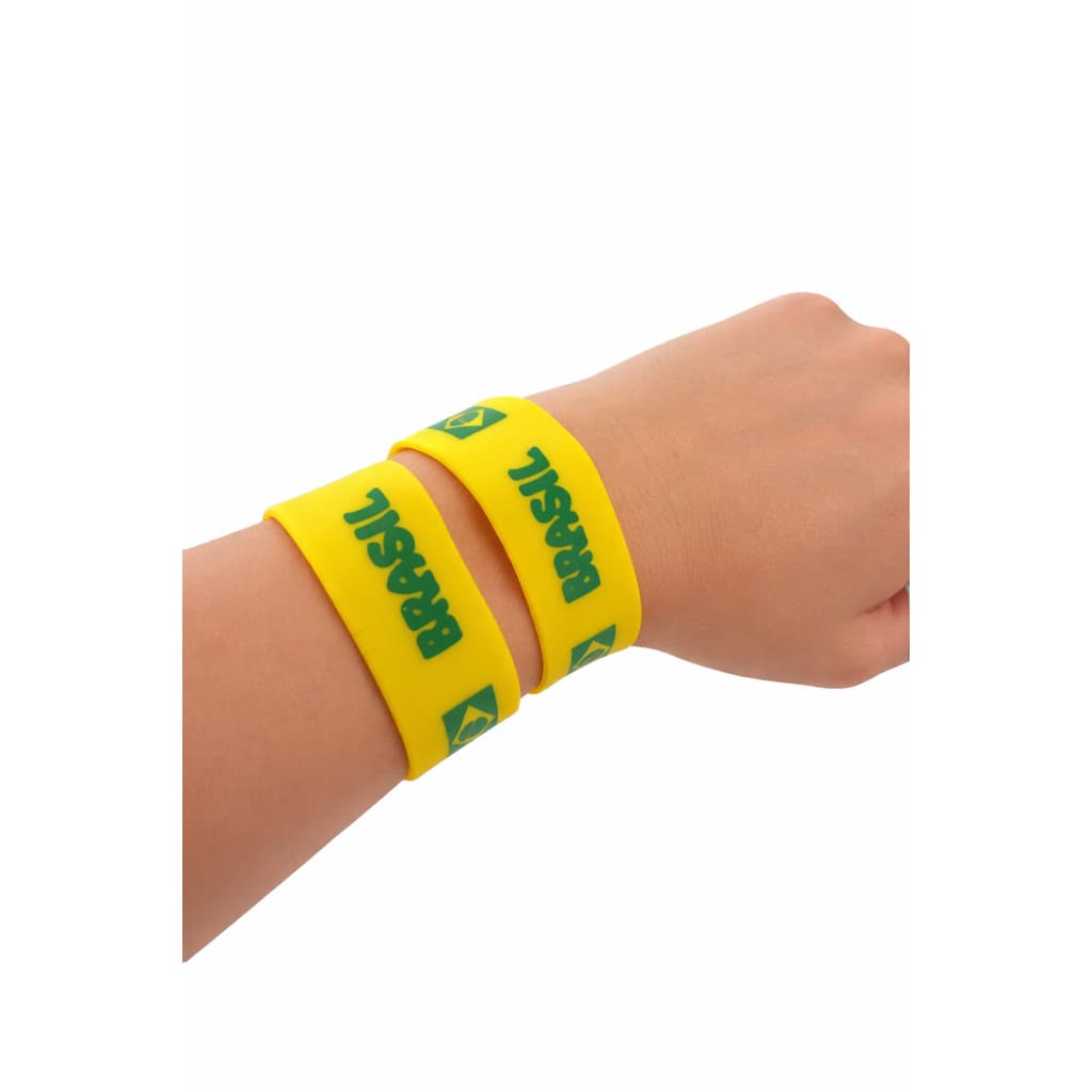 Pulseira Silicone Brasil Verde e Amarelo