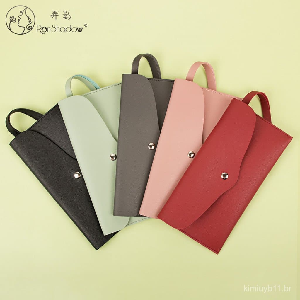 Bolsa de Maquiagem Nongying, Bolsa de Armazenamento de Grande Capacidade, Bolsa de Couro para Pincéis, Bolsa Triangular