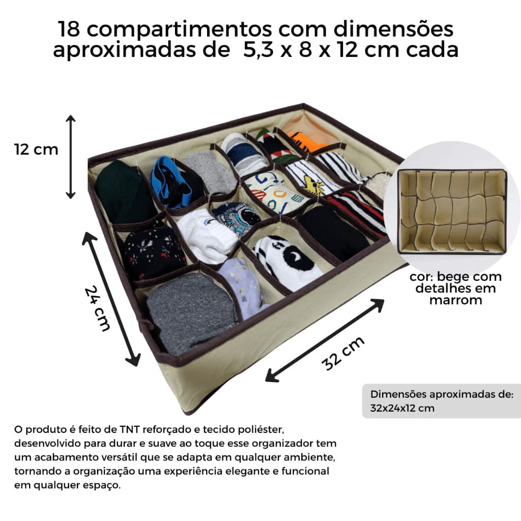 Organizador de Gavetas 18 Compartimentos Util Javick – Mais Espaço e Praticidade