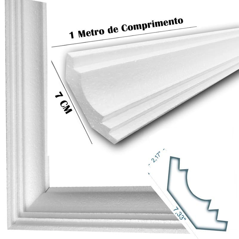 Roda Teto isopor Moldura de Isopor 15 Metros