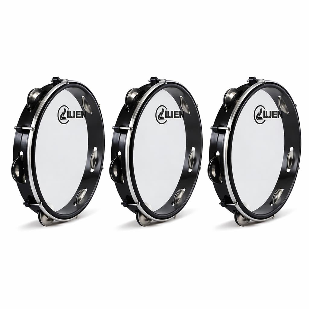 Pandeiro Profissional 10" Pele Cristal Preto