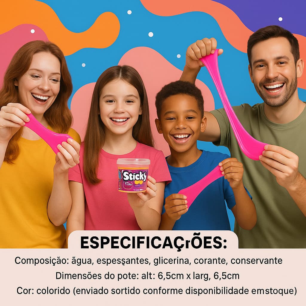 Slime infantil geleca massinha sensorial não tóxica brinquedo educativo diversão De Achadinho