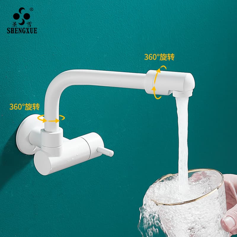 Branco na parede mop piscina torneira único resfriamento Universal todo-cobre estendido rotativo varanda mop piscina tor