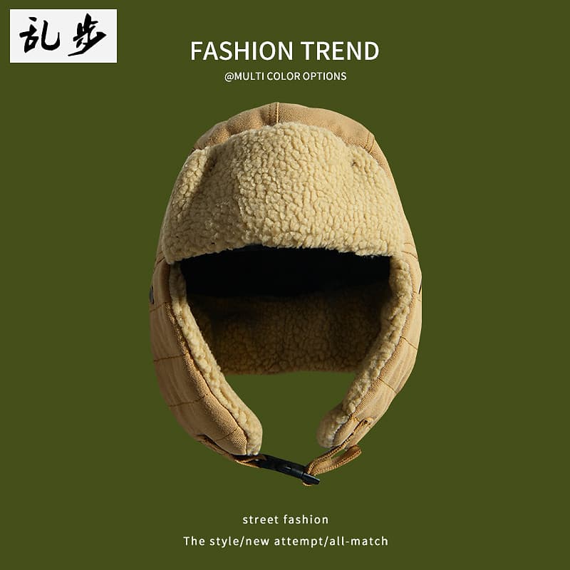 W estilo inverno masculino feminino Retro Lei Feng chapéu moda única ciclismo proteção de ouvido chapéu de proteção cont