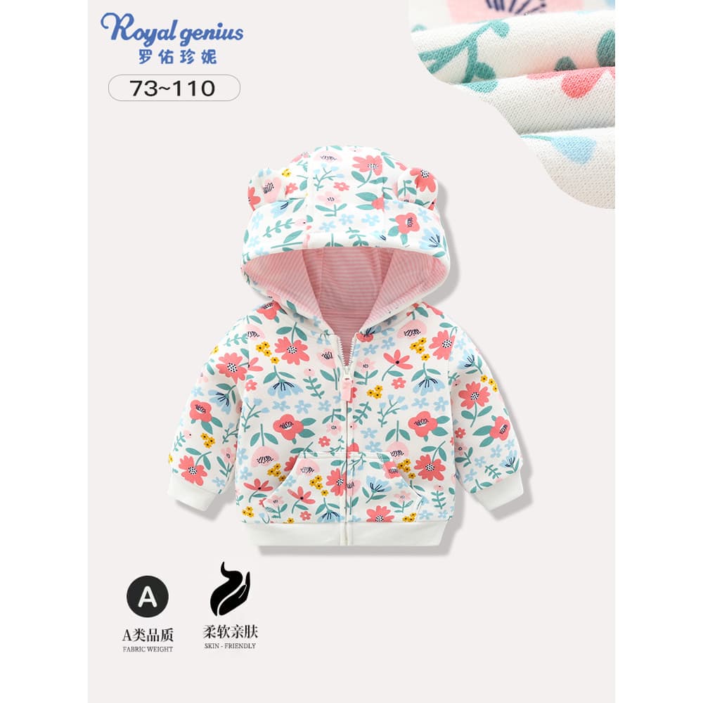 Jaqueta de bebê outono inverno dupla camada moletom infantil jaqueta moda masculina feminina bebê zíper com capuz roupas