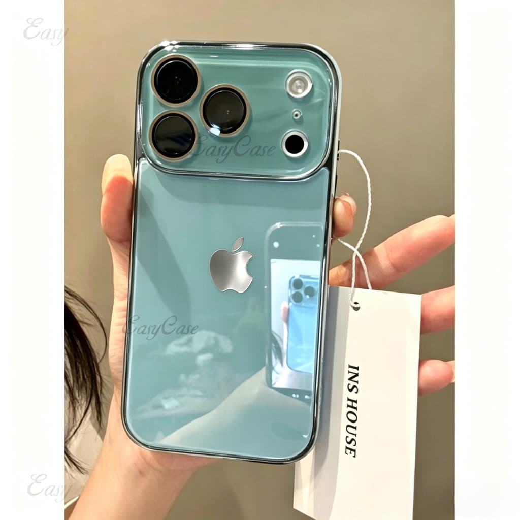 Ins Capa De Vidro Sensível Ao Gelo Avançada Para iPhone 17 16 15 14 13 ProMax Traseira Protetora Antiderrapante E anti-Q