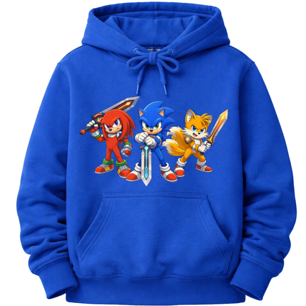 Moletom Infantil Sonic Tails Knuckles Casaco Capuz Blusa Frio Menino Gamer Roupa Personagem Infantil Estampa Premium Top