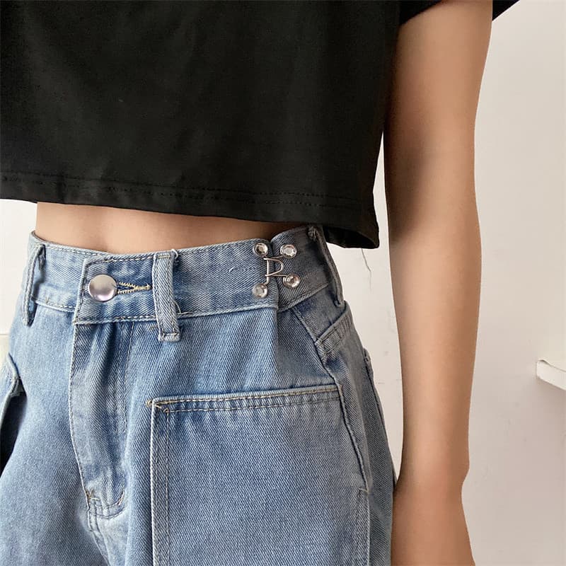 Cinto feminino High-End invisível cintura estreita acessível ferramenta calças cintura grande a pequeno botão Jeans cint